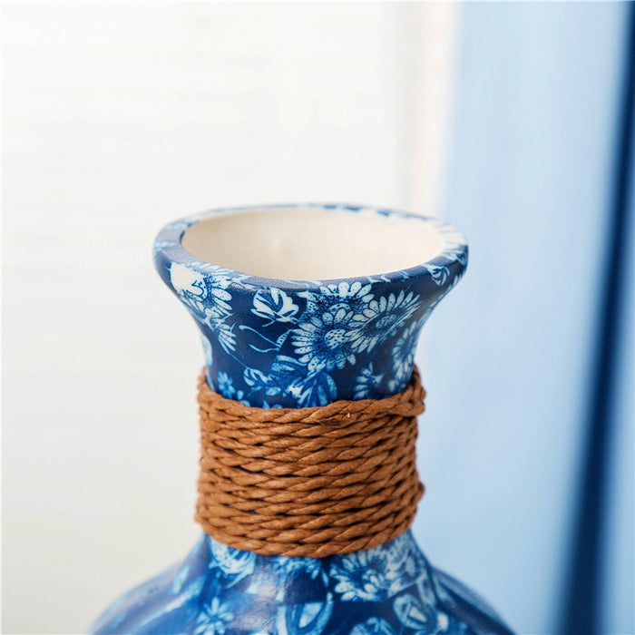 Blue And White Liscio Japanese Style Vases