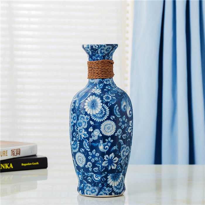 Blue And White Liscio Japanese Style Vases