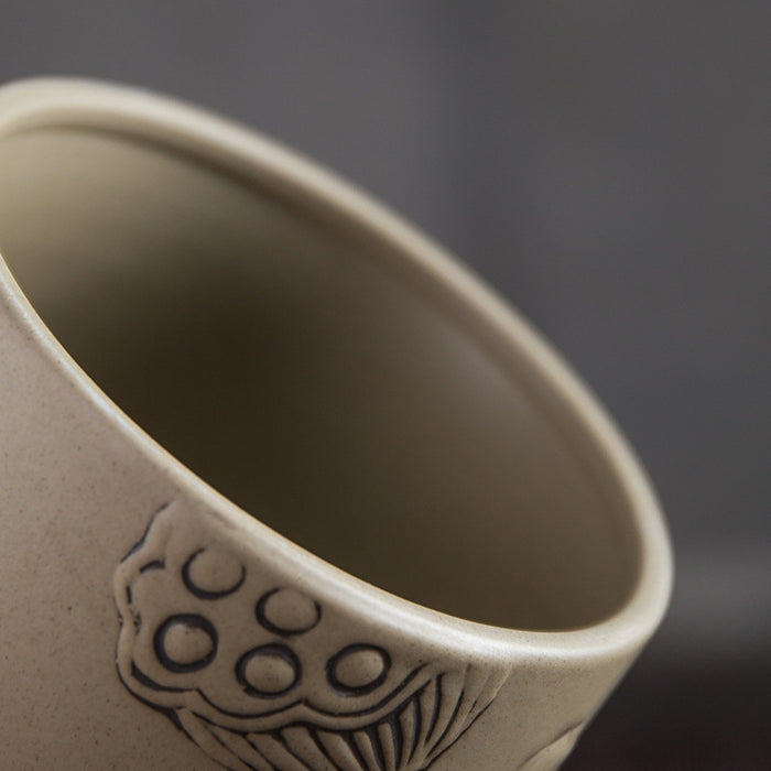 Zen 3D Lotus Vintage Ceramic Tea Canister