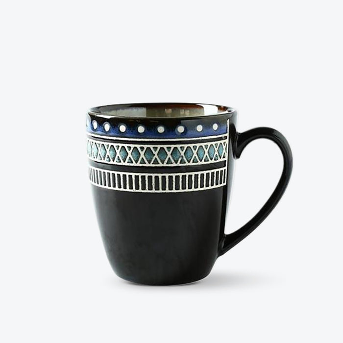 Embossed Reactive Glaze Stoneware Cup