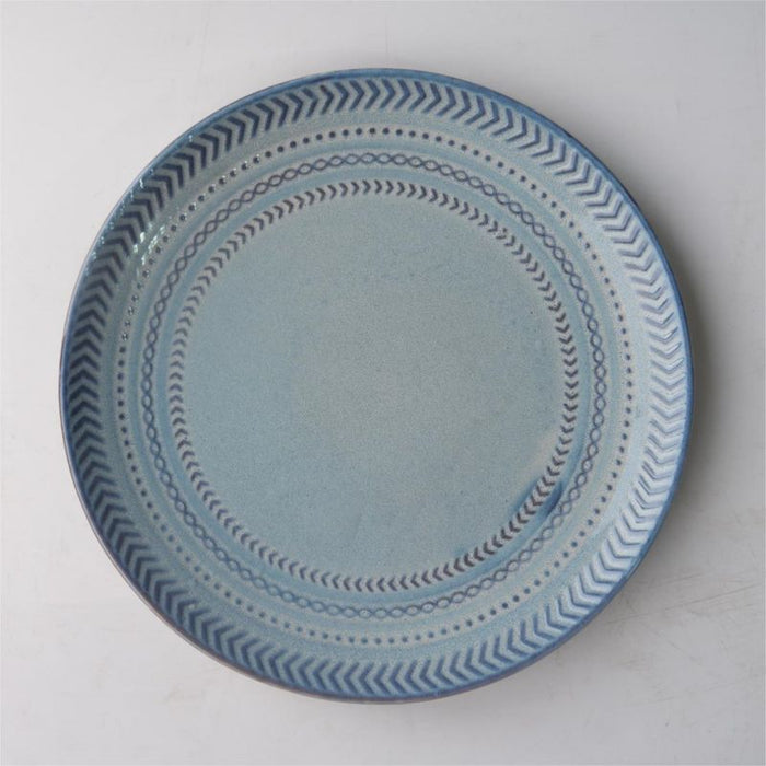 European Ceramic Disc Blue Dinnerware Set