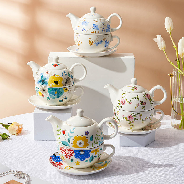 Retro Afternoon Flower Tea Set