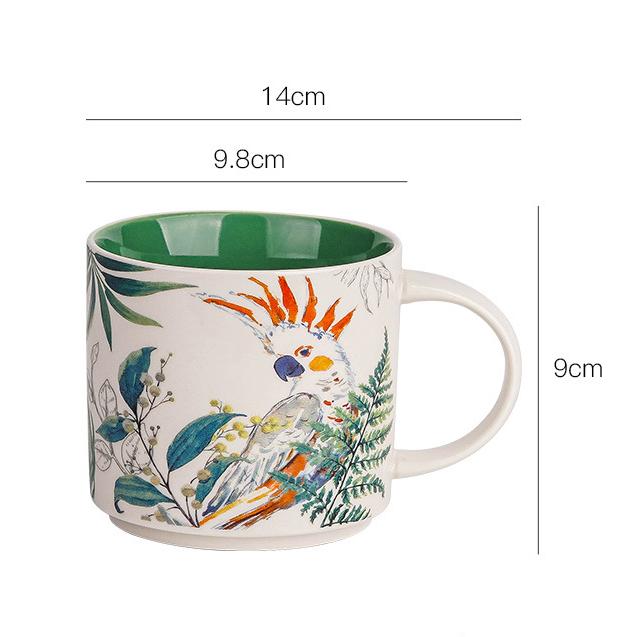 Flower Pattern Hand-Painted Ceramic Mug