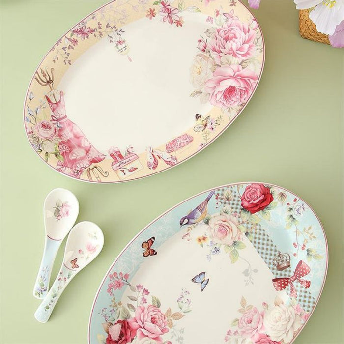 Rose Garden Oval Plate
