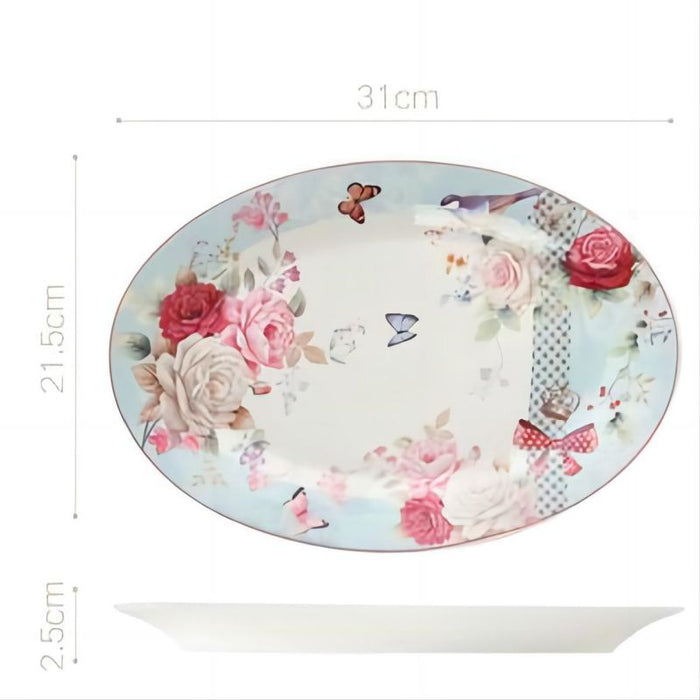 Rose Garden Oval Plate