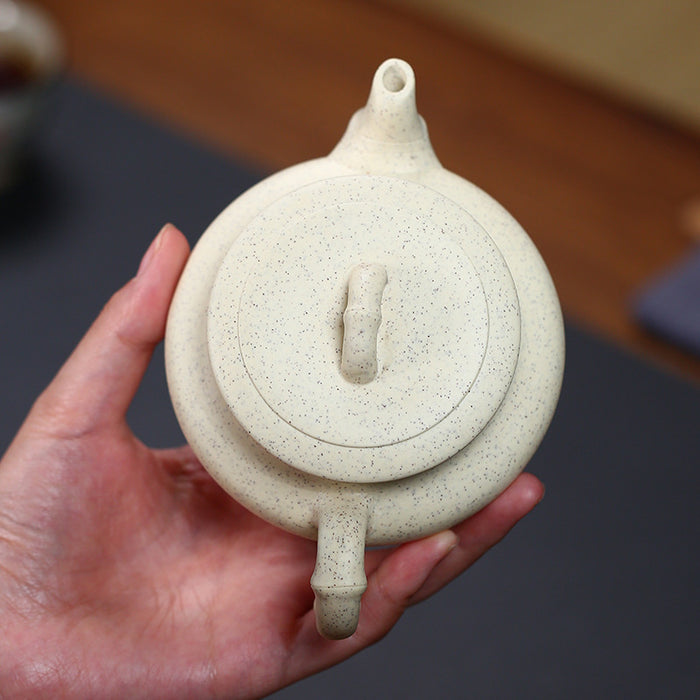 White Jade Handmade Bamboo Teapot