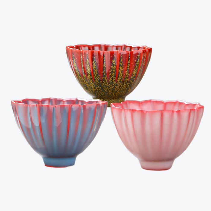 Japanese Style Petal Shaped Ceramic Teacup
