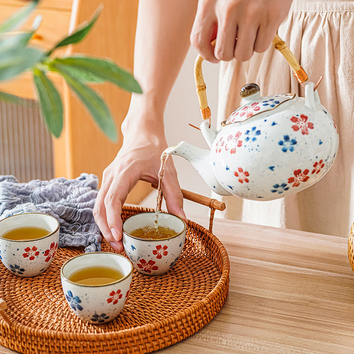 Hand-painted Cherry Blossom Tea Set