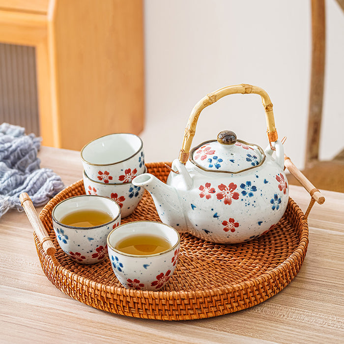 Hand-painted Cherry Blossom Tea Set