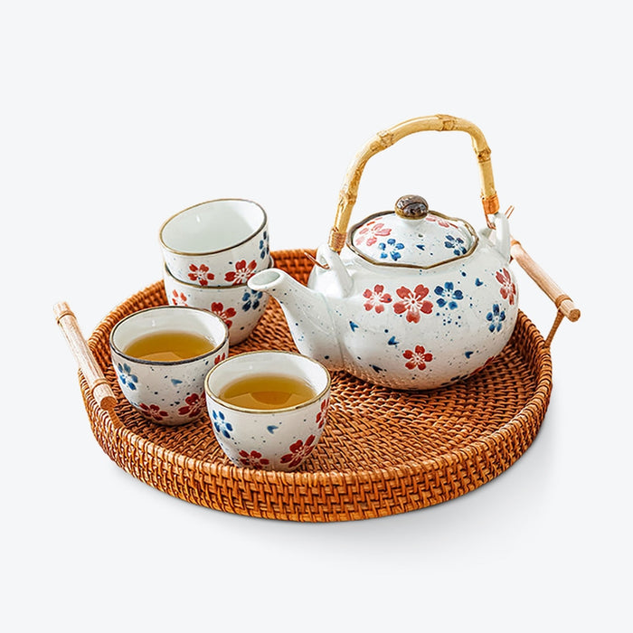 Hand-painted Cherry Blossom Tea Set