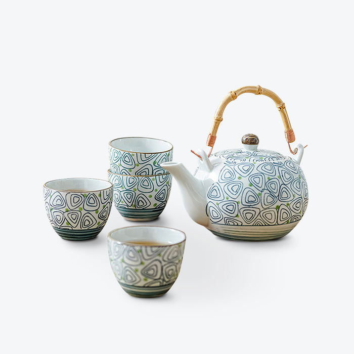 Hand-painted Rhombus Tea Set