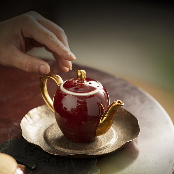 Lang Hong Chinese Red Glaze Teapot