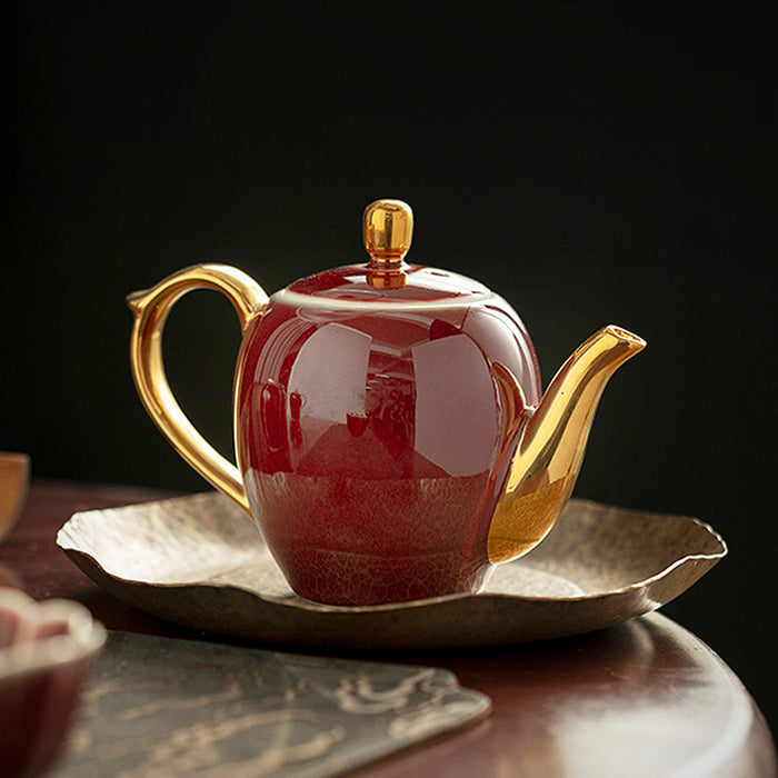 Lang Hong Chinese Red Glaze Teapot