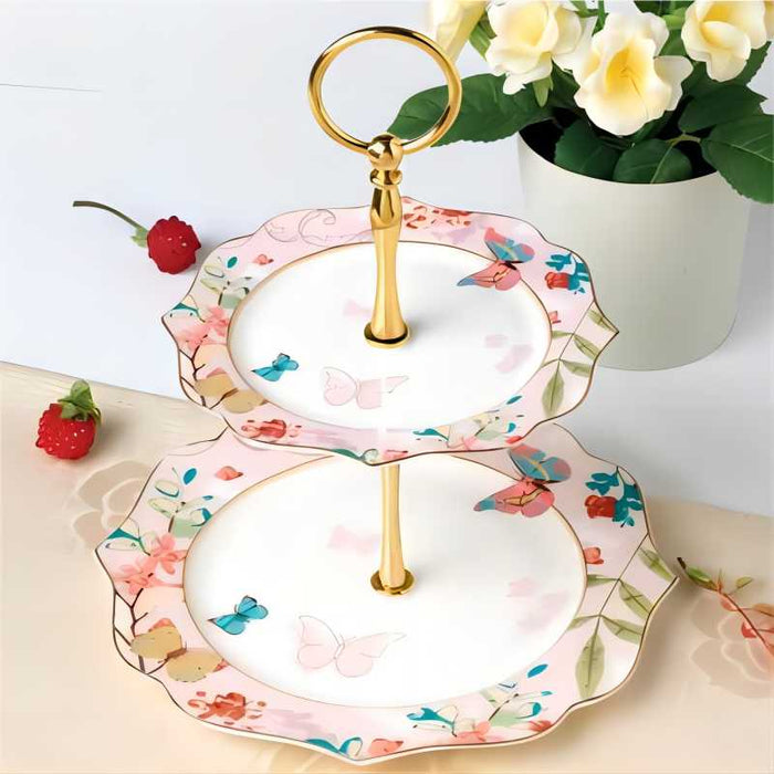 2 Tier Butterfly Cupcake Stand