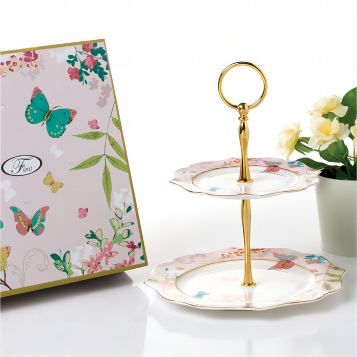 2 Tier Butterfly Cupcake Stand