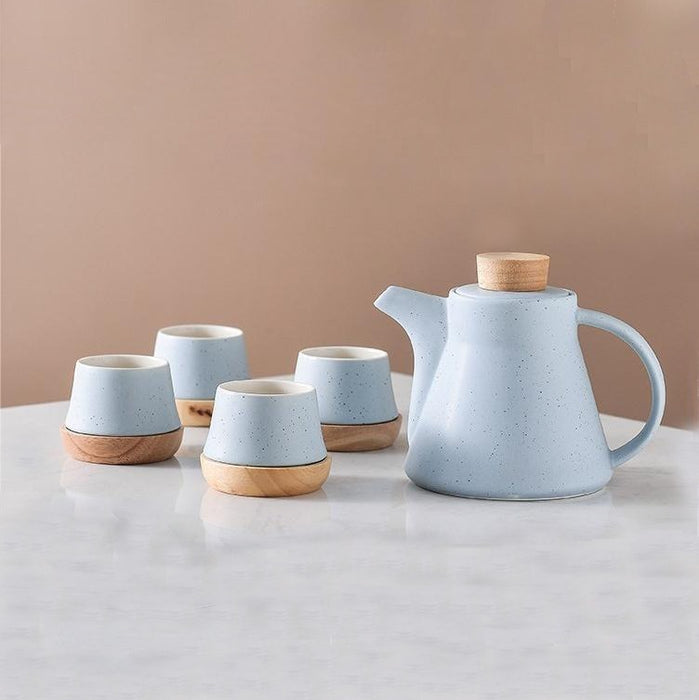 Blue Marble Pattern Tea Set