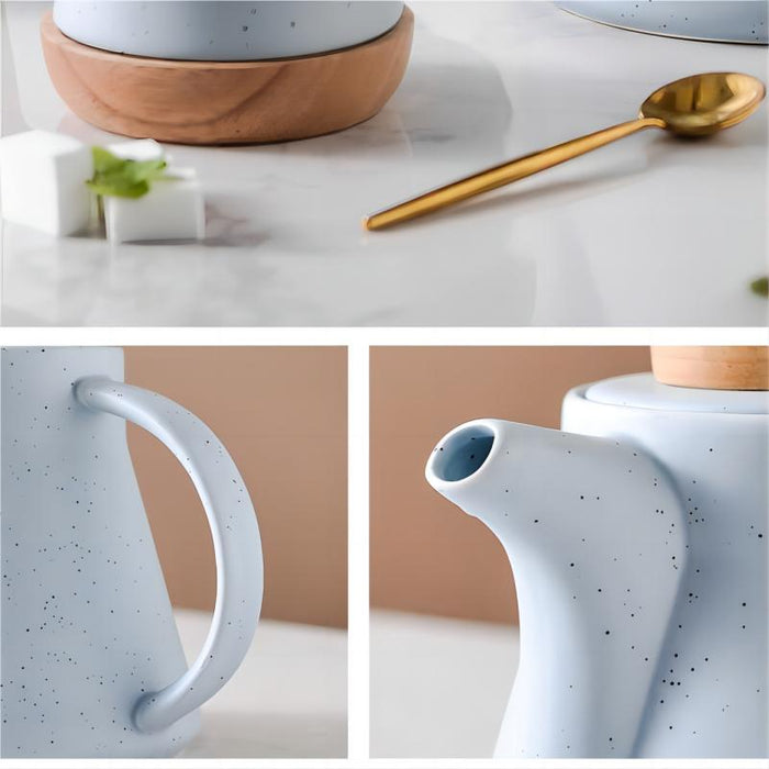 Blue Marble Pattern Tea Set