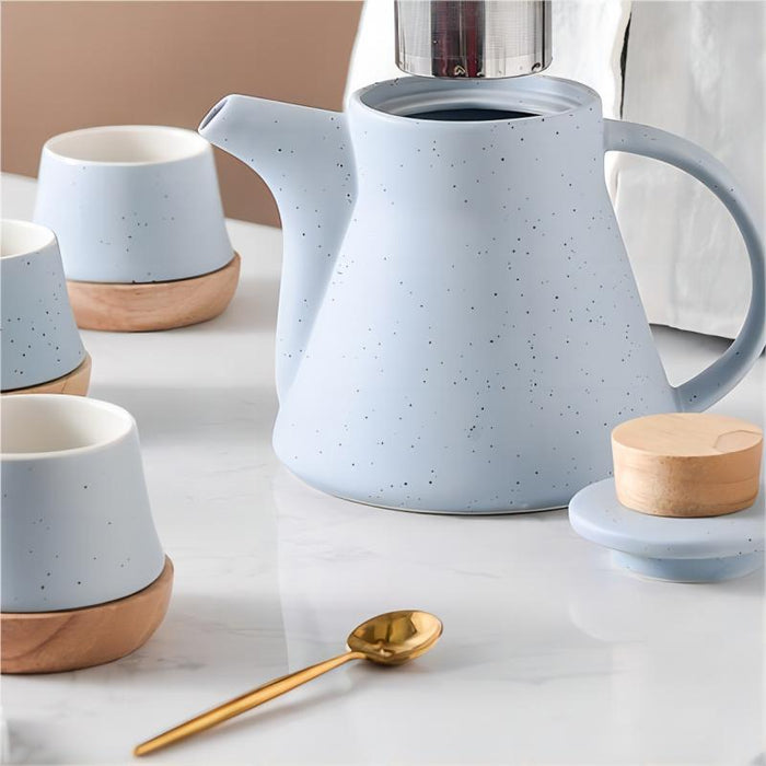 Blue Marble Pattern Tea Set