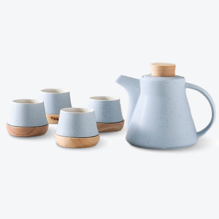 Blue Marble Pattern Tea Set
