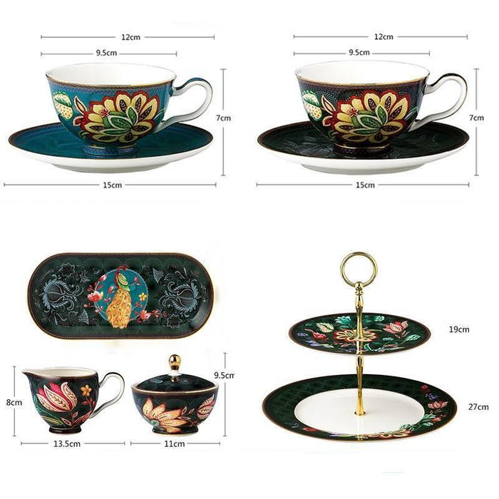 Peacock Gold line Tea Set