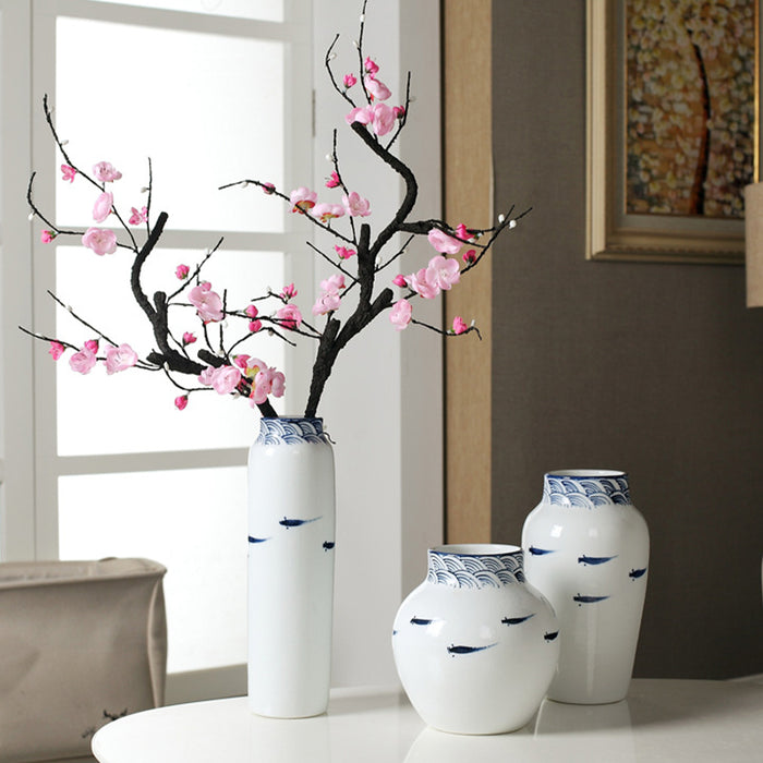 Hand-Painted Fish Designed Vase