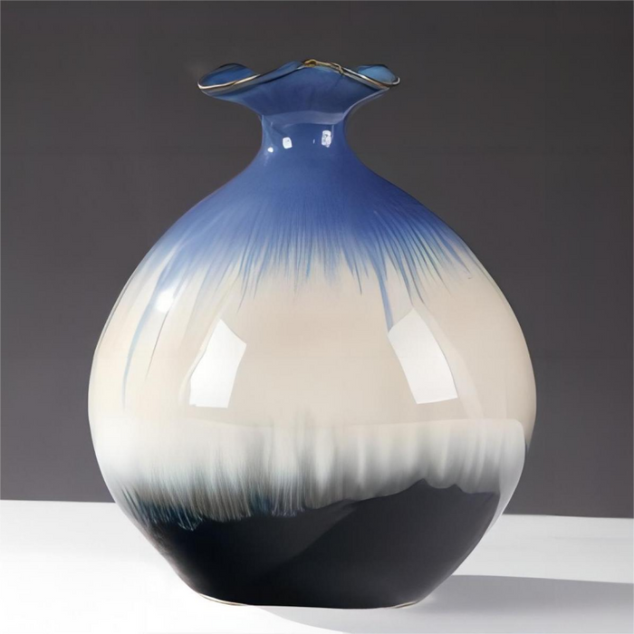 Unique Drip Down Design Porcelain Vase