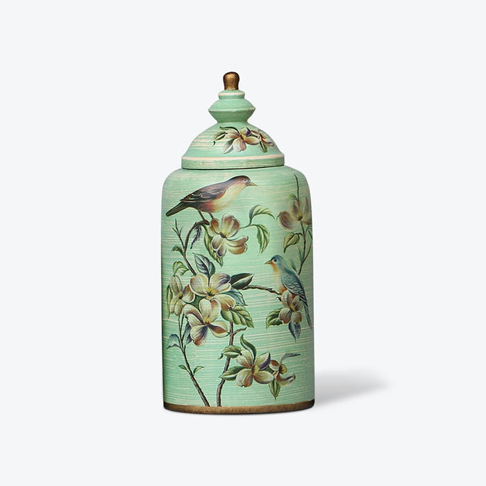 Hand-Painted Bird Traditional Porcelain Jar