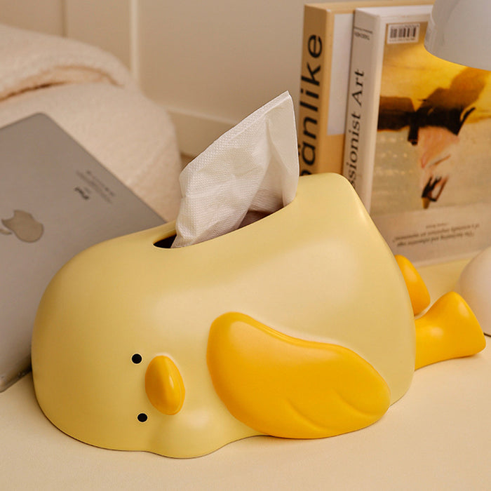 Design Tissue Box Shape Of Lying Duck