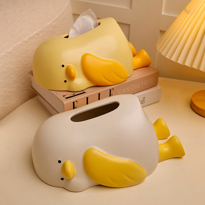 Design Tissue Box Shape Of Lying Duck