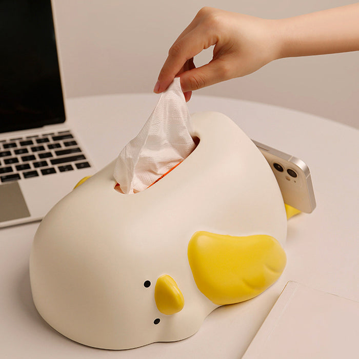 Design Tissue Box Shape Of Lying Duck