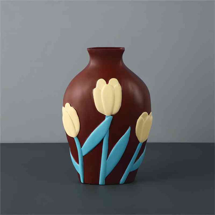 Painting Japanese Style Ceramic Vase