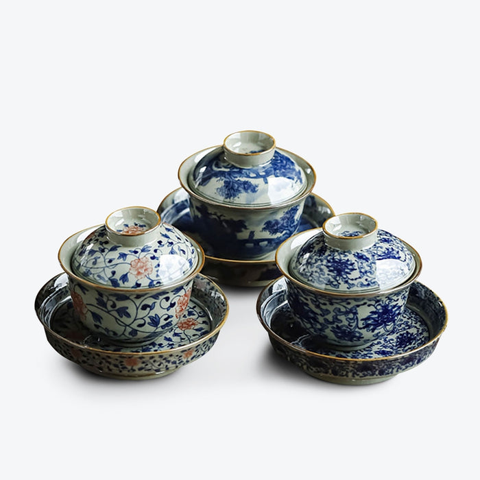 Chinese Traditional Landscape Tea Cup And Saucer Set