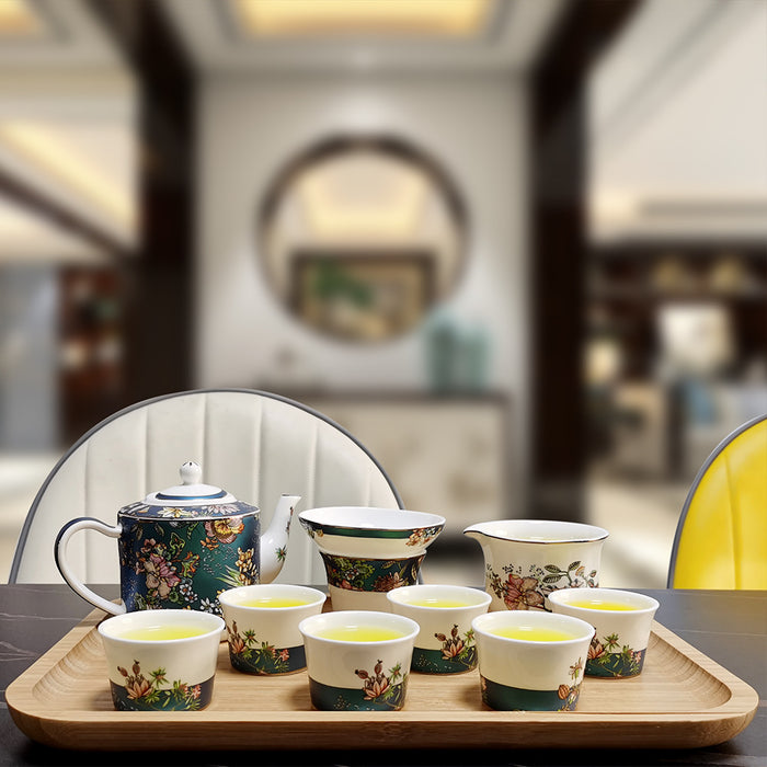 Flying Birds And Garden Tea Set