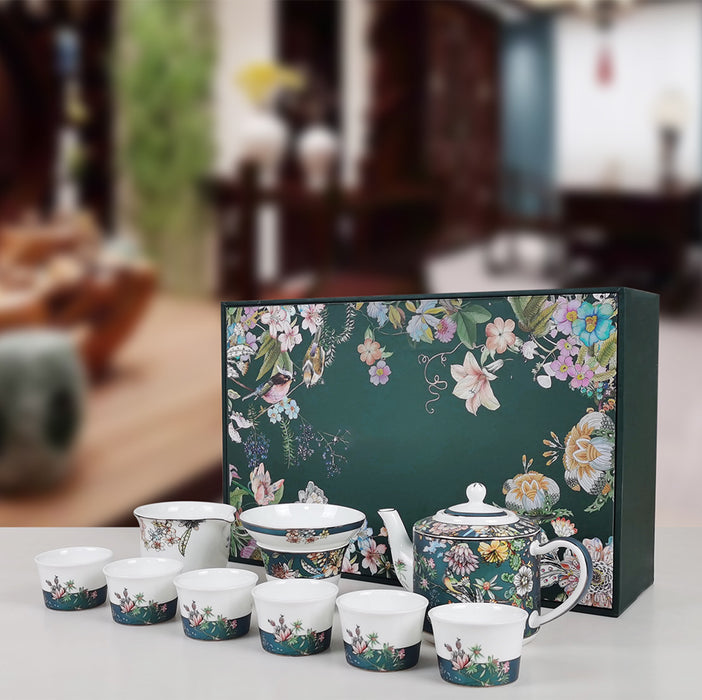 Flying Birds And Garden Tea Set