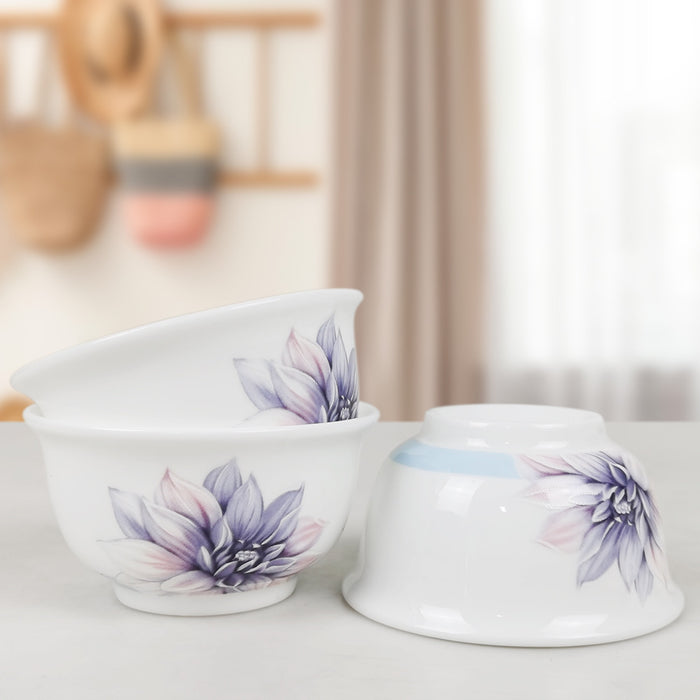 Purple Flower Bone China Tea Set