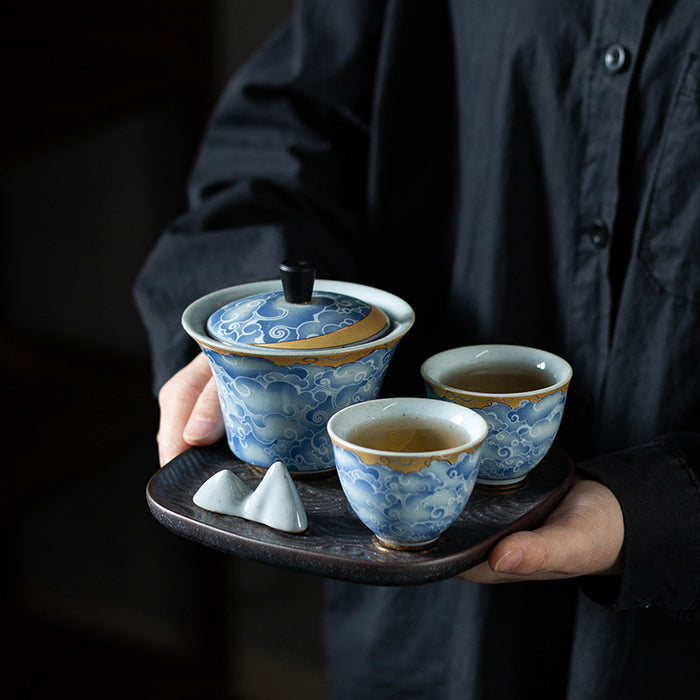 Blue Clouds Tea Set