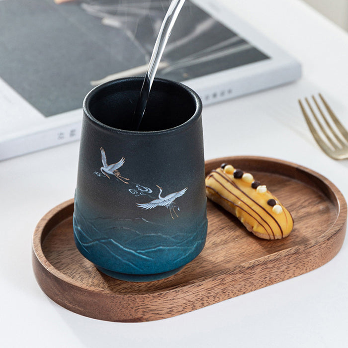 Cyan Cylindrical Ceramic Mug
