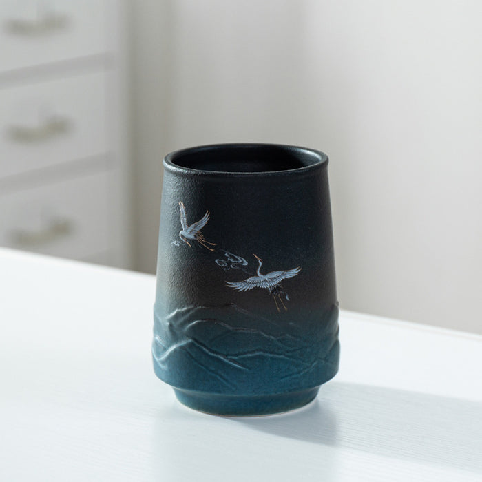 Cyan Cylindrical Ceramic Mug