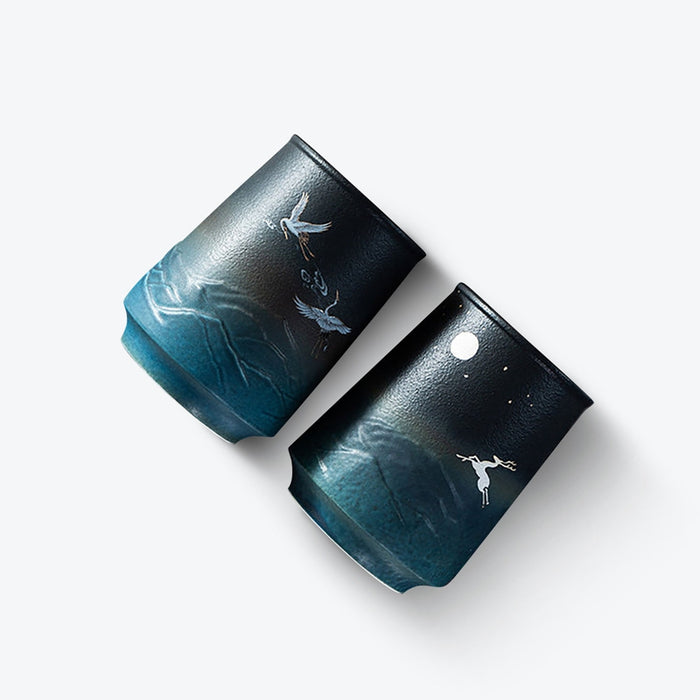 Cyan Cylindrical Ceramic Mug