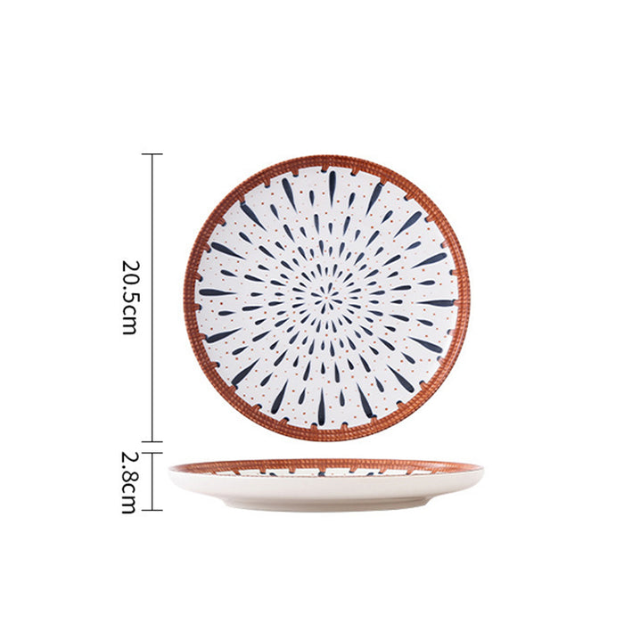Set of 4 Japanese Style Rattan Steak Plate