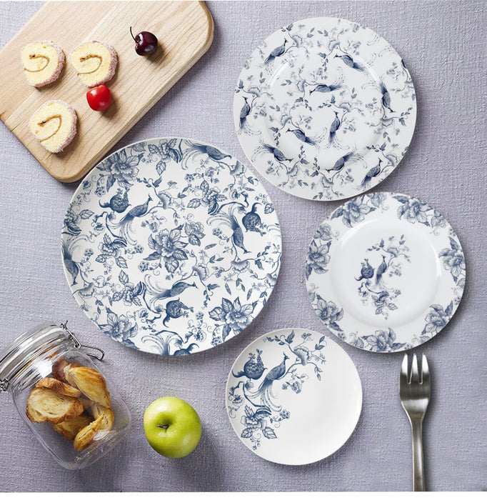 Set of 4 Hand-painted Twig Bird Plate