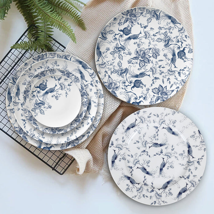 Set of 4 Hand-painted Twig Bird Plate