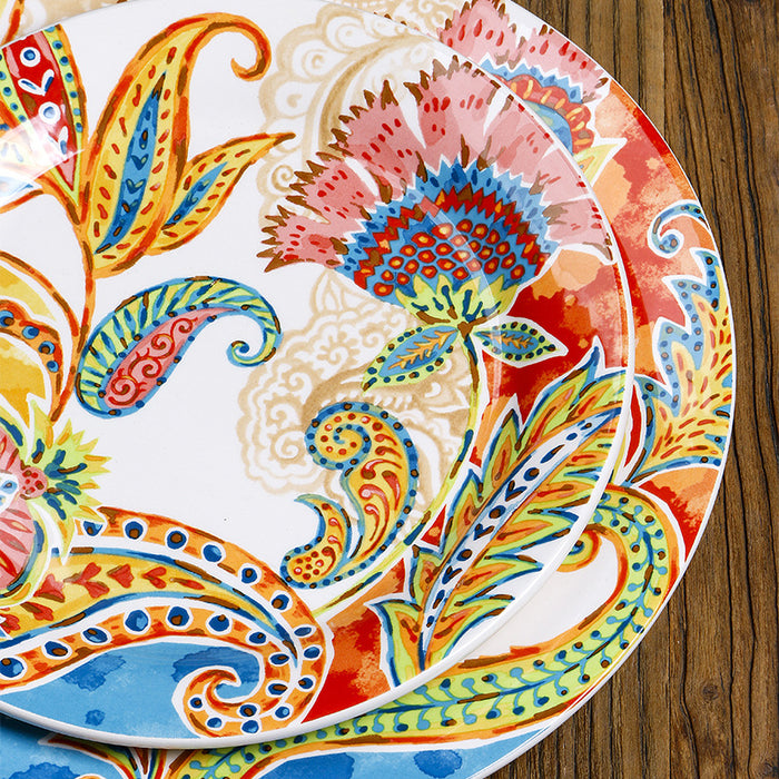 Bohemian Hand-painted Flower Plate
