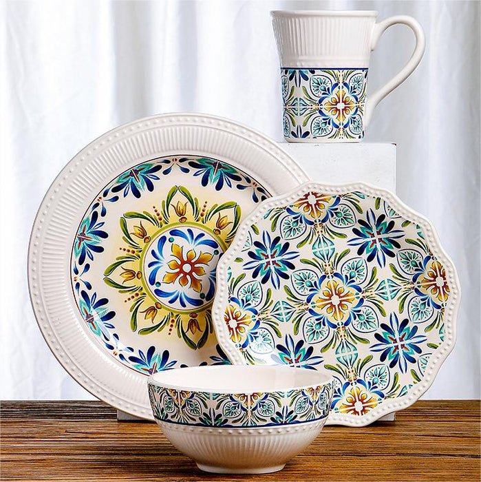 Bohemian Dot Embossed  Dinner Set