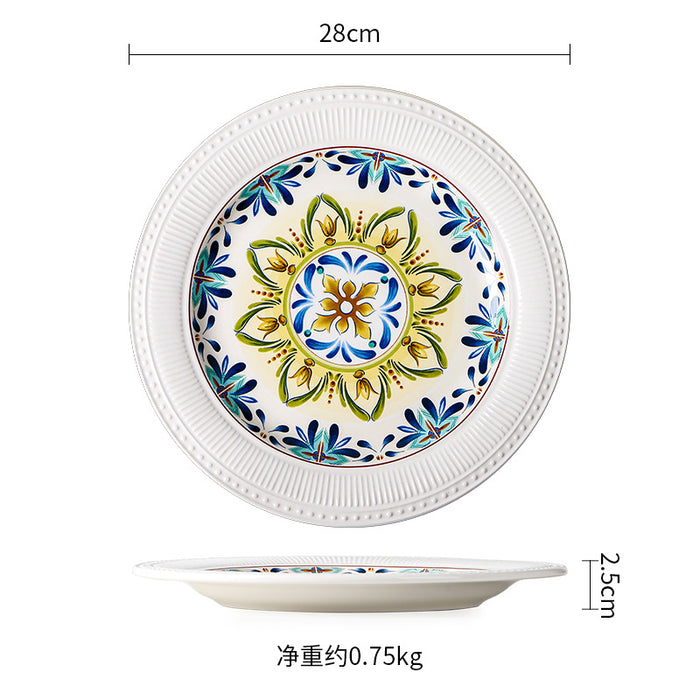 Bohemian Dot Embossed  Dinner Set