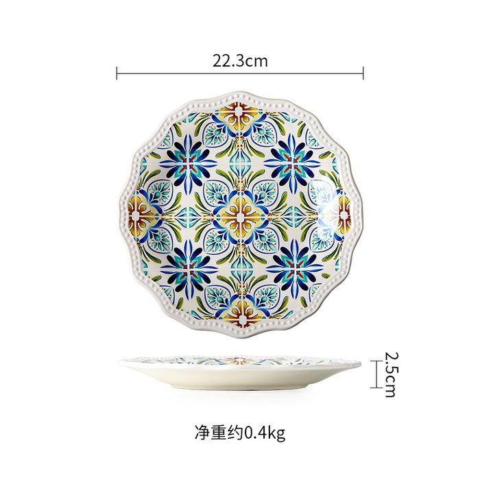 Bohemian Dot Embossed  Dinner Set