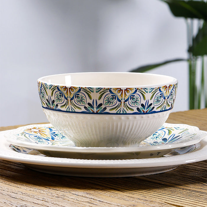 Bohemian Dot Embossed  Dinner Set