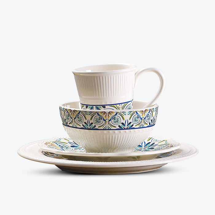 Bohemian Dot Embossed  Dinner Set