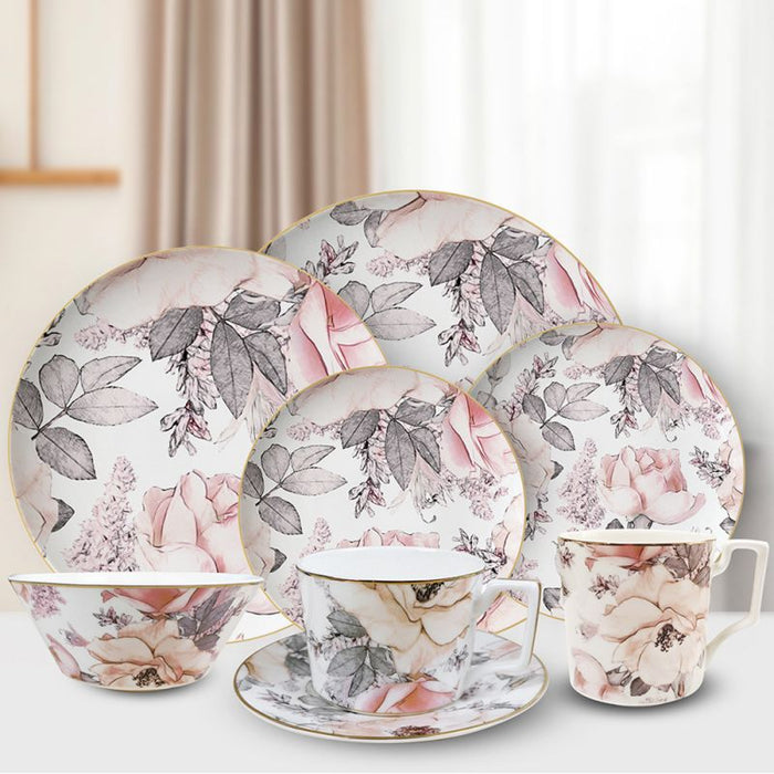 Pink Floral Tea Cup And Saucer