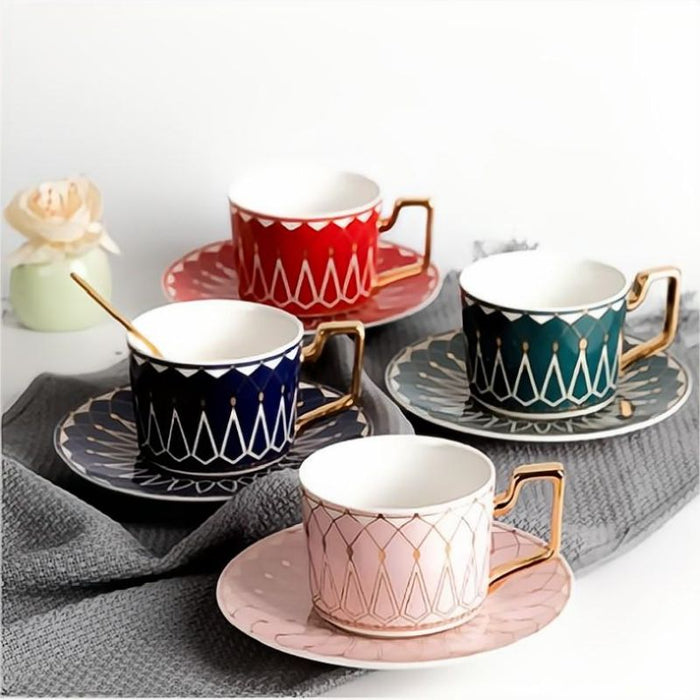 European Luxury Bone China Coffee Cup Set